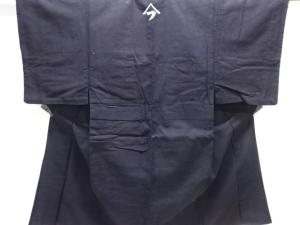 アンティーク　木綿本藍べんがら染単衣男物着物(腰紐付き)